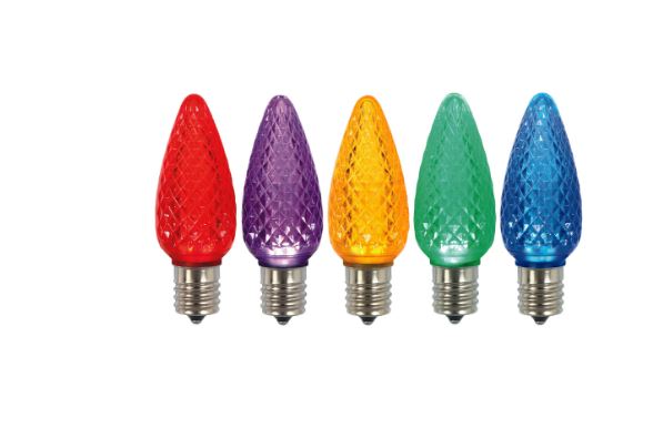 XLEDC90T-25 (30487) - C9 Faceted LED Multi Twinkle .45W