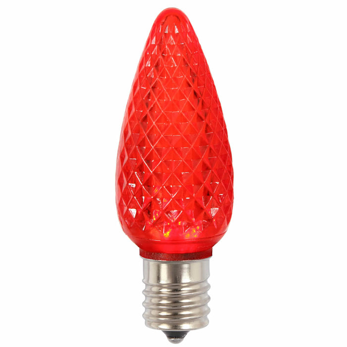 XLEDC93-25 (27511) - C9 Faceted Led Red Bulb .45W