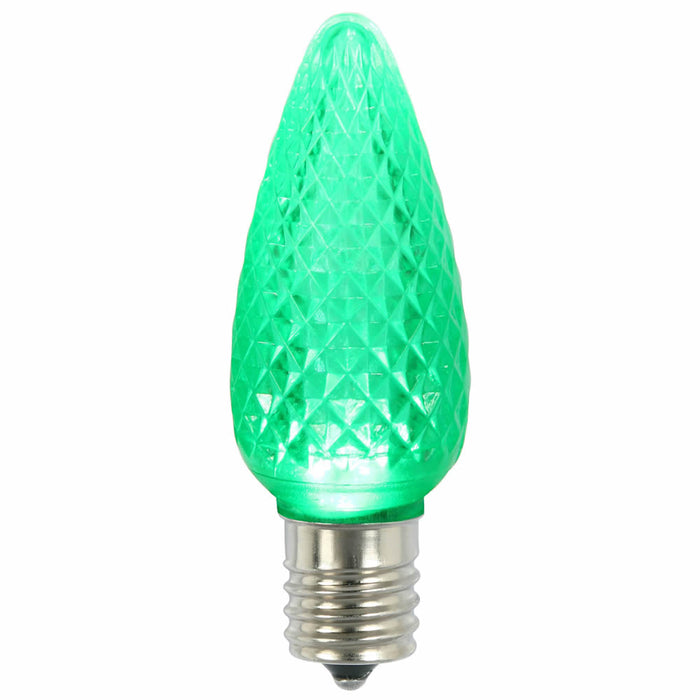 XLEDC94-25 (27512) - C9 Faceted Led Green Bulb .45W