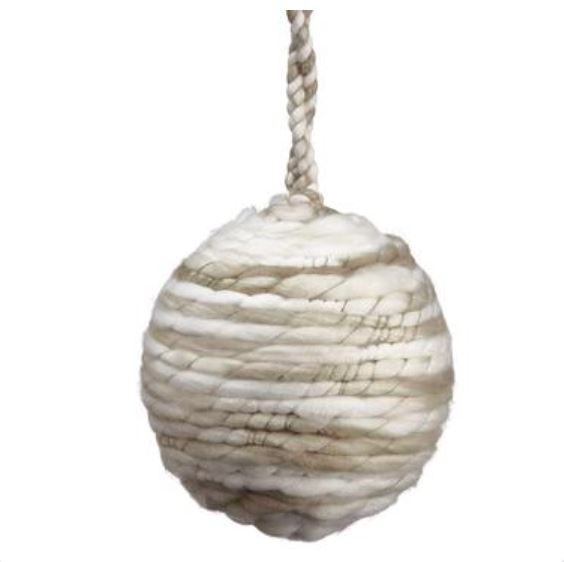 XM0860-GR/WH (29312) - Yarn Ball Ornament Gray/White 6"