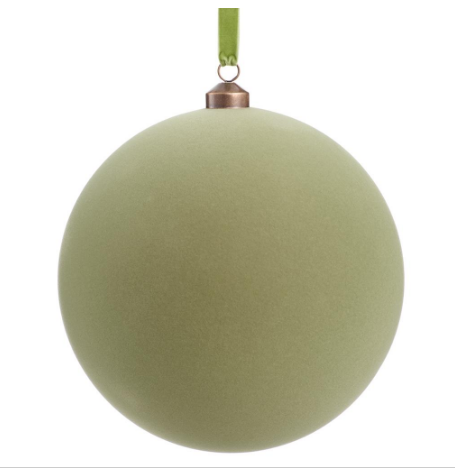 XM1550-JA (11235) - Flocked Ball Ornament 8" Jade