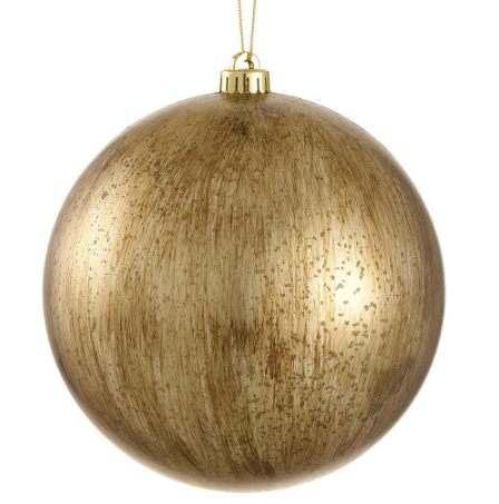 XM2154-GO/AT (00293) - Plastic Ball Ornament Gold Antique 8"