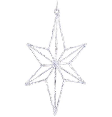 XM6930-WH/CW (11278) - Northern Star Ornament 16.5" White Clear