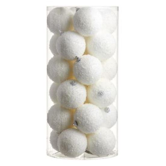 XN0229-WH (30974) - Snowed Ball Ornament White 3" 24/Box