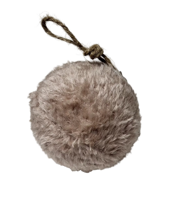 XNI120-TP (29971) - Fur Ball Ornament Taupe 4"