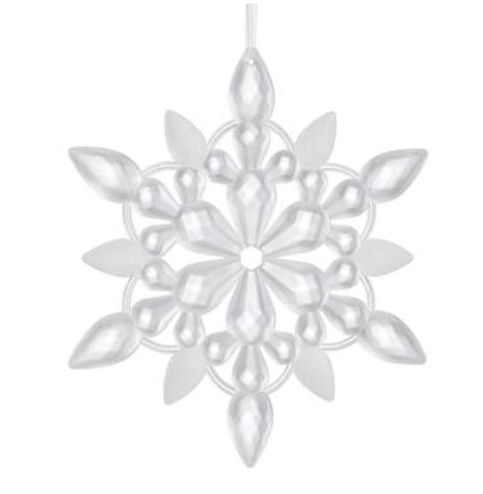 XN4014-FS (30971) - Glittered Snowflake Ornament Frosted 9.25"