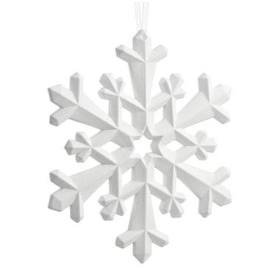 XN4015-WH (30970) - Glittered Snowflake Ornament White 8.75"