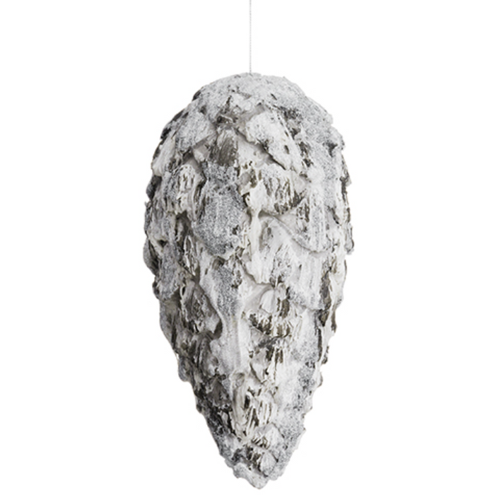 XN5405-GY/GL (29265) - Glittered Pine Cone Ornament Grey/Gold 11"