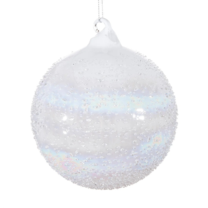 XO063014.IV (27633) - 120mm Glass Beaded Ball Ivory