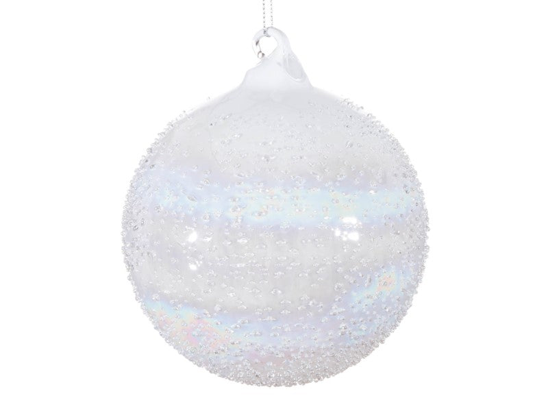 XO063015.IV (26972) - Glass Beaded Ball 150mm Ivory