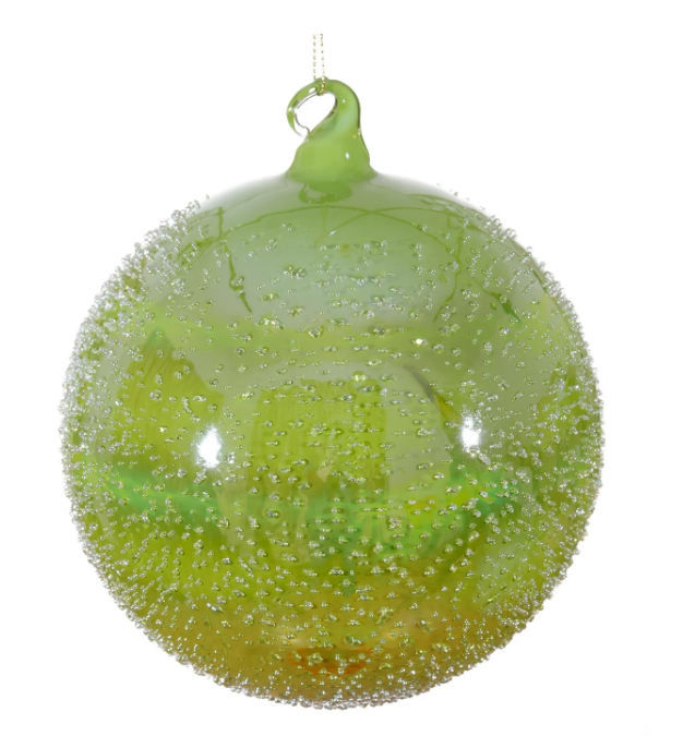 XO063015.GR (32212) - Glass Beaded Ball 150mm Green