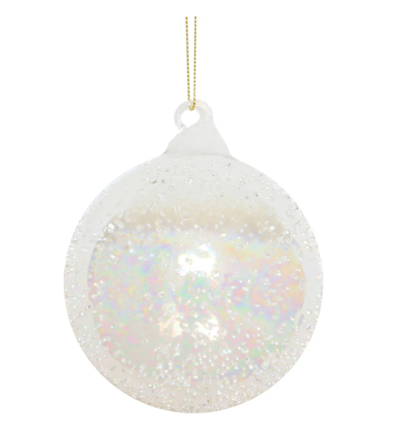 XO090055.WH (32213) - Beaded Glassball 100mm White