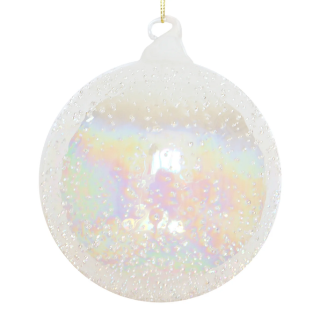 XO090056.WH (32218) - Beaded Glassball 120mm White