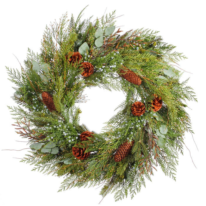 XP21251.GR (26904) - Cedar Pine Mix Wreath 30" Green