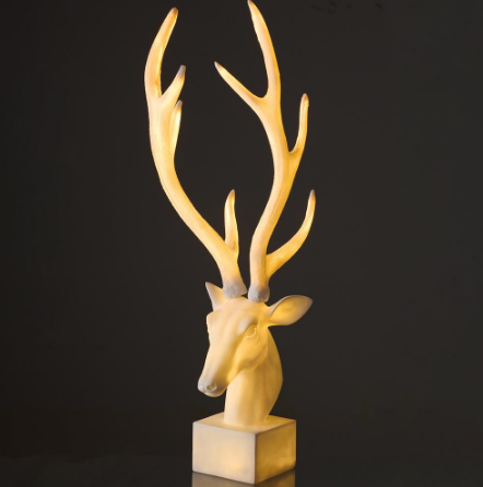 XSI195-WH/AT (11221) - Reindeer Table Top W/Light 37.5" White Antique
