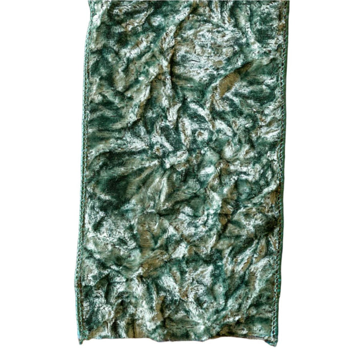 XXO01151 (28104) - Crushed Velvet Ribbon, Spruce 4"X10Yd