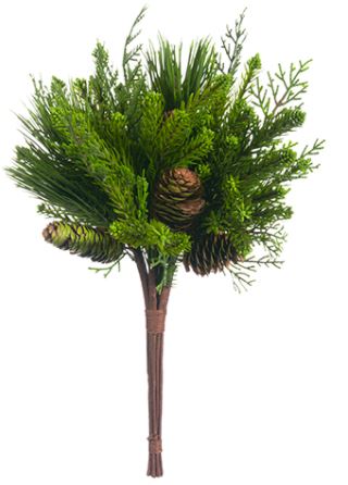 YB0017-GR (30020) - Pine/Cedar Bouquet W/ Pine Cone 17"