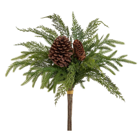 YBX005-GR/BR (11267) - Pine Cone/ Mix Pine Bundle 18.5"