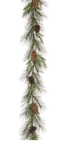 YGP025-GR/MX (30030) - Bottlebrush Pinecone Garland 72"