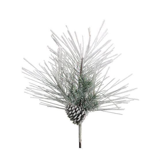 YSP251-GR/SN (30025) - Snow Mixed Pine Spray 18"