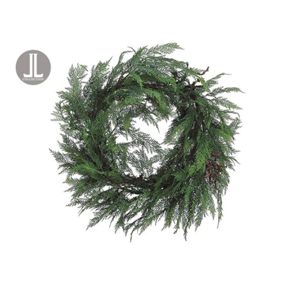 YWC214-GR (18722) - Cedar Twig Wreath 24" Green