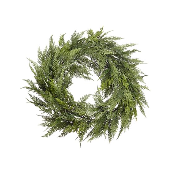 YWC412-GR (26344) - Deluxe Cedar Wreath 22" Green