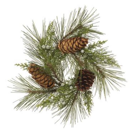 YWP012-GR/MX (30028) - Bottlebrush Pinecone 12" Wreath