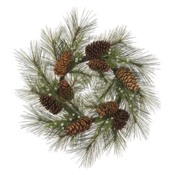 YWP025-GR/MX (30029) - Bottlebrush Pinecone 24" Wreath