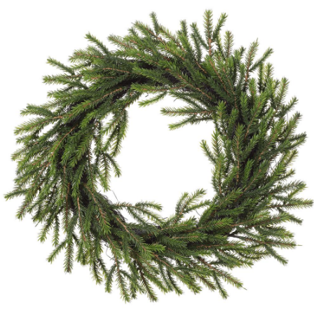 YWP705-GR (46) -  Pine Wreath 12" Green