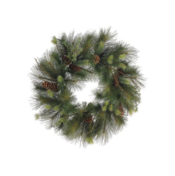 YWX418-GR/BR (31033) - Pine/Cone/Twig Wreath 30"