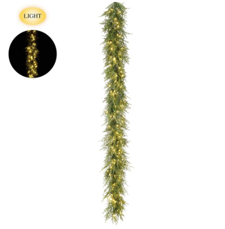 YZWPCG-9LHT (11262) - Willow Pine Garland 9X14" 200LDT
