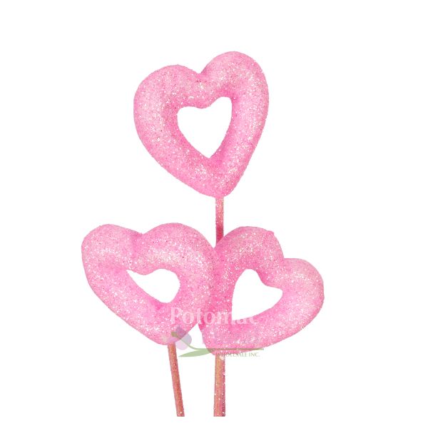 227/PK (24413) - Open Glitter Heart 55Mm Pink