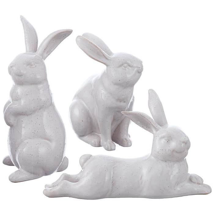 AEB202-CR (11189) - Ceramic Bunny 3/Set 5"-8.5" Cream