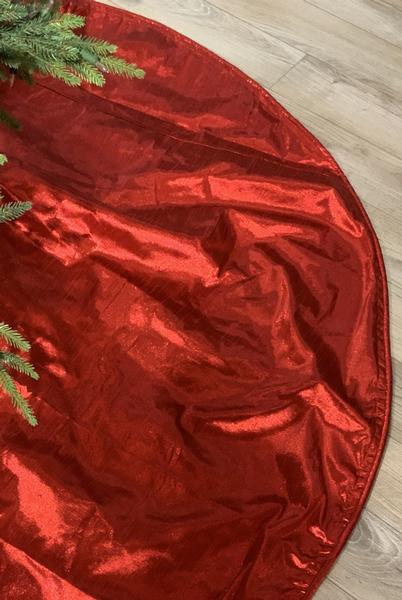 DS07-2662 (25371) - Metallic Dup Red Tree Skirt 72"