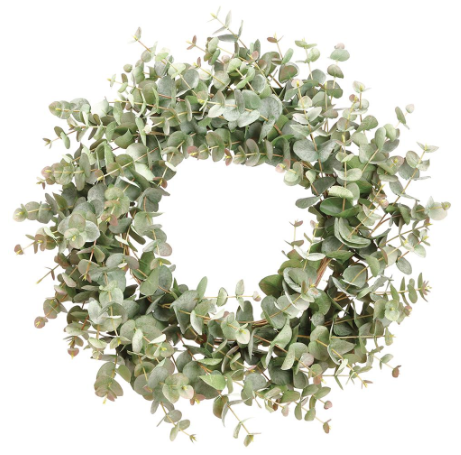 PWE025-GR/GY (00061) - Eucalyptus Wreath Gr/Gy 24"