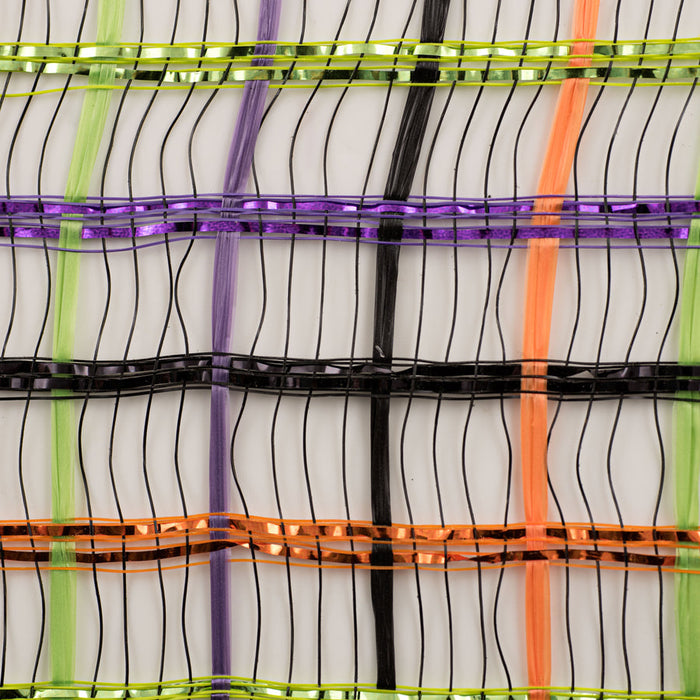 XB104410-20 (28308) - Decor Mesh - 10" x 10yd - Orange/Black/Green