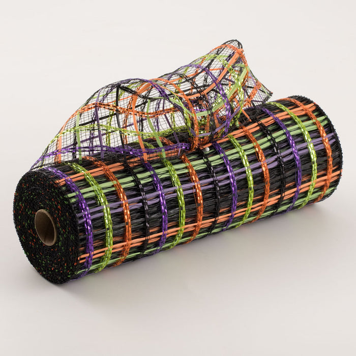 XB104410-20 (28308) - Decor Mesh - 10" x 10yd - Orange/Black/Green